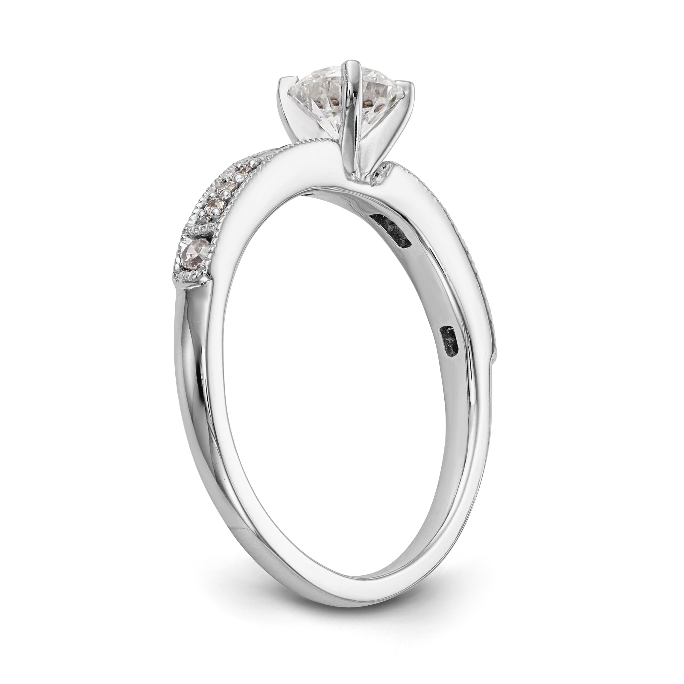 14K Weißgold Diamant-Verlobungsring mit Krappenfassung