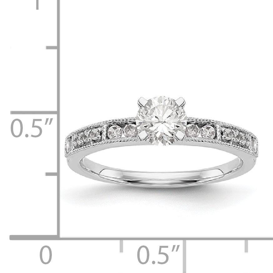 14K Weißgold Diamant-Verlobungsring mit Krappenfassung