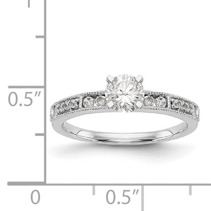 14K Weißgold Diamant-Verlobungsring mit Krappenfassung