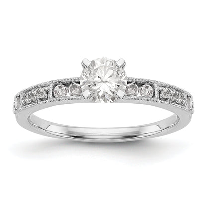 14K Weißgold Diamant-Verlobungsring mit Krappenfassung