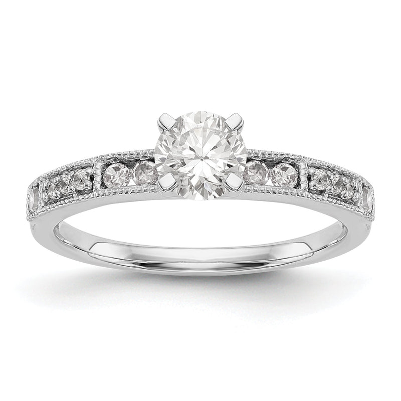 14K Weißgold Diamant-Verlobungsring mit Krappenfassung