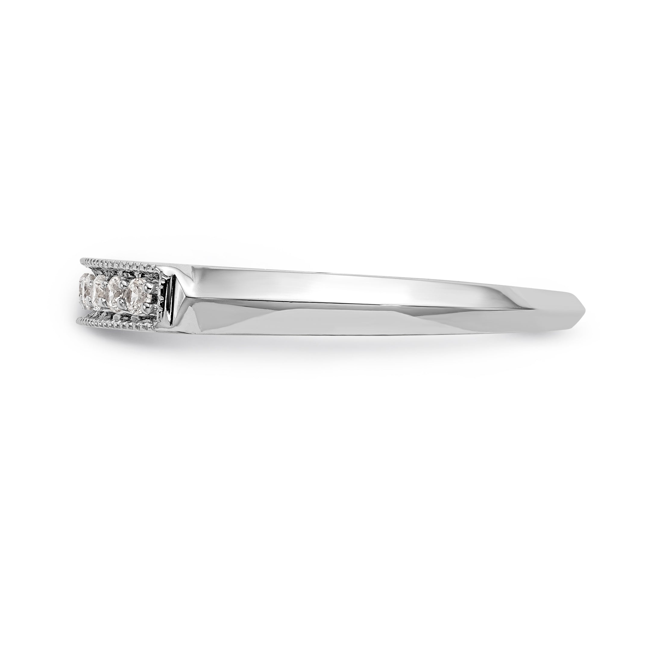 14K Weißgold Diamant-Trauring