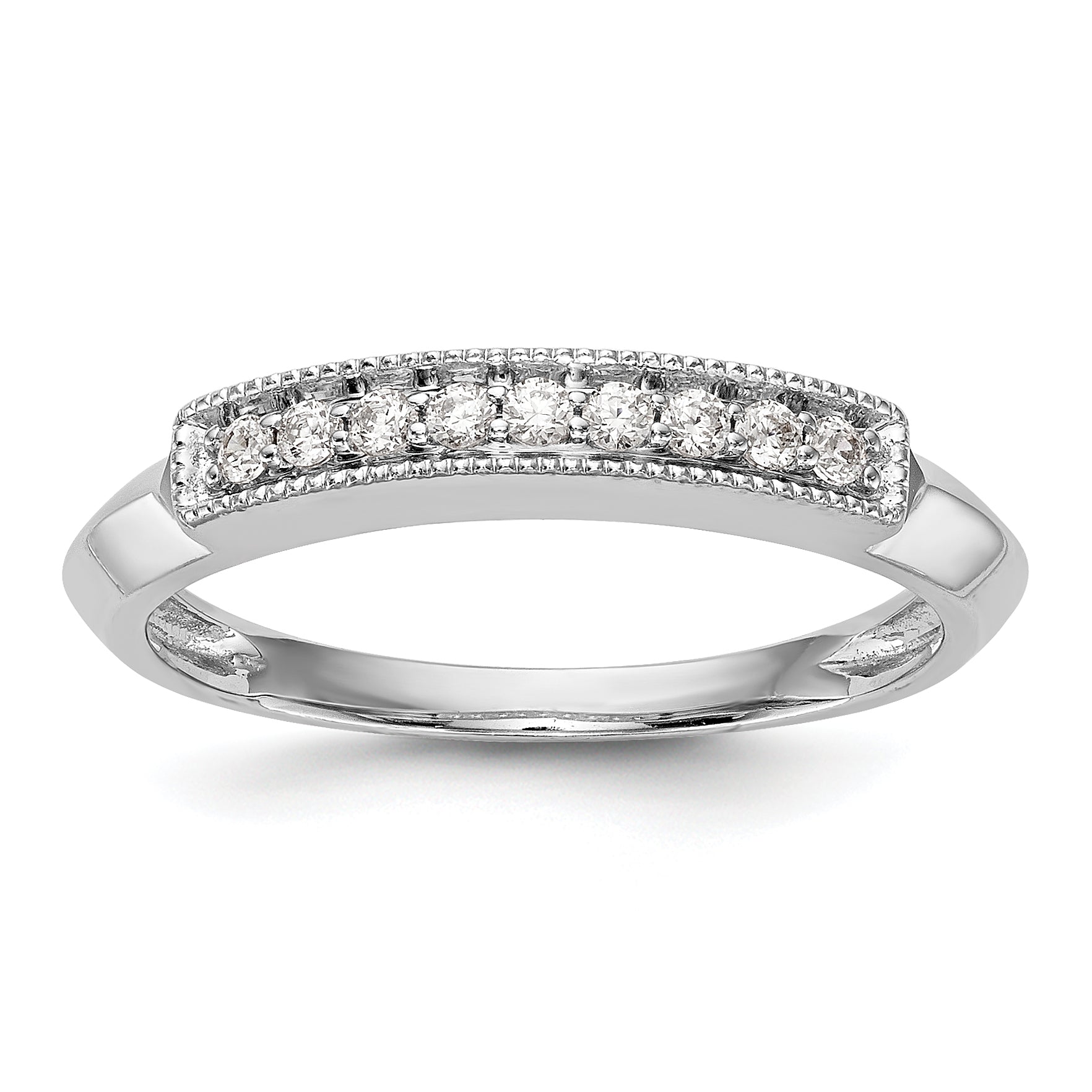 14K Weißgold Diamant-Trauring