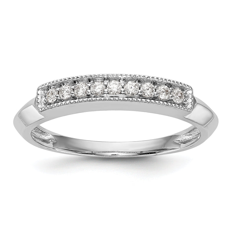 14K Weißgold Diamant-Trauring