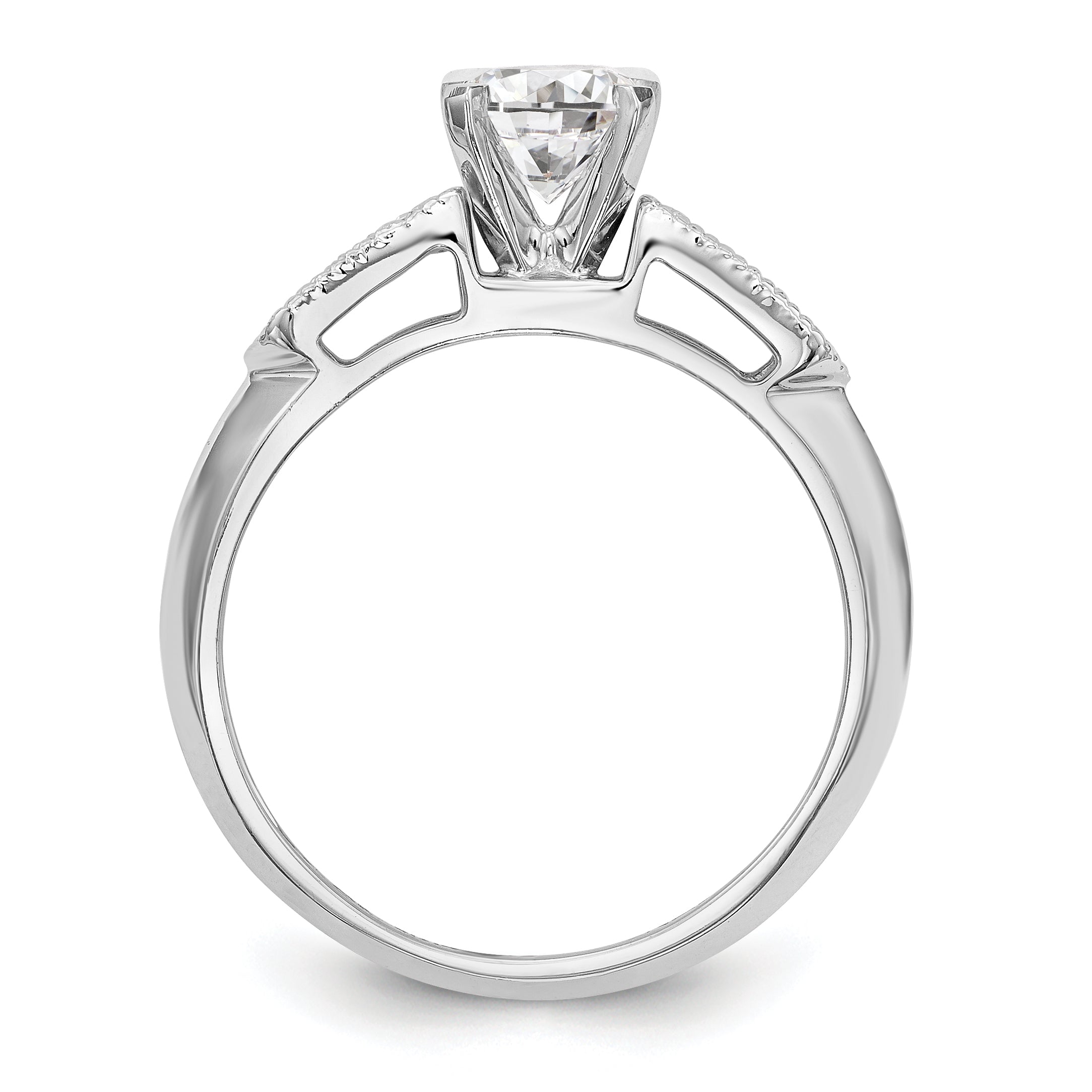 14K Weißgold Diamant-Verlobungsring mit Krappenfassung