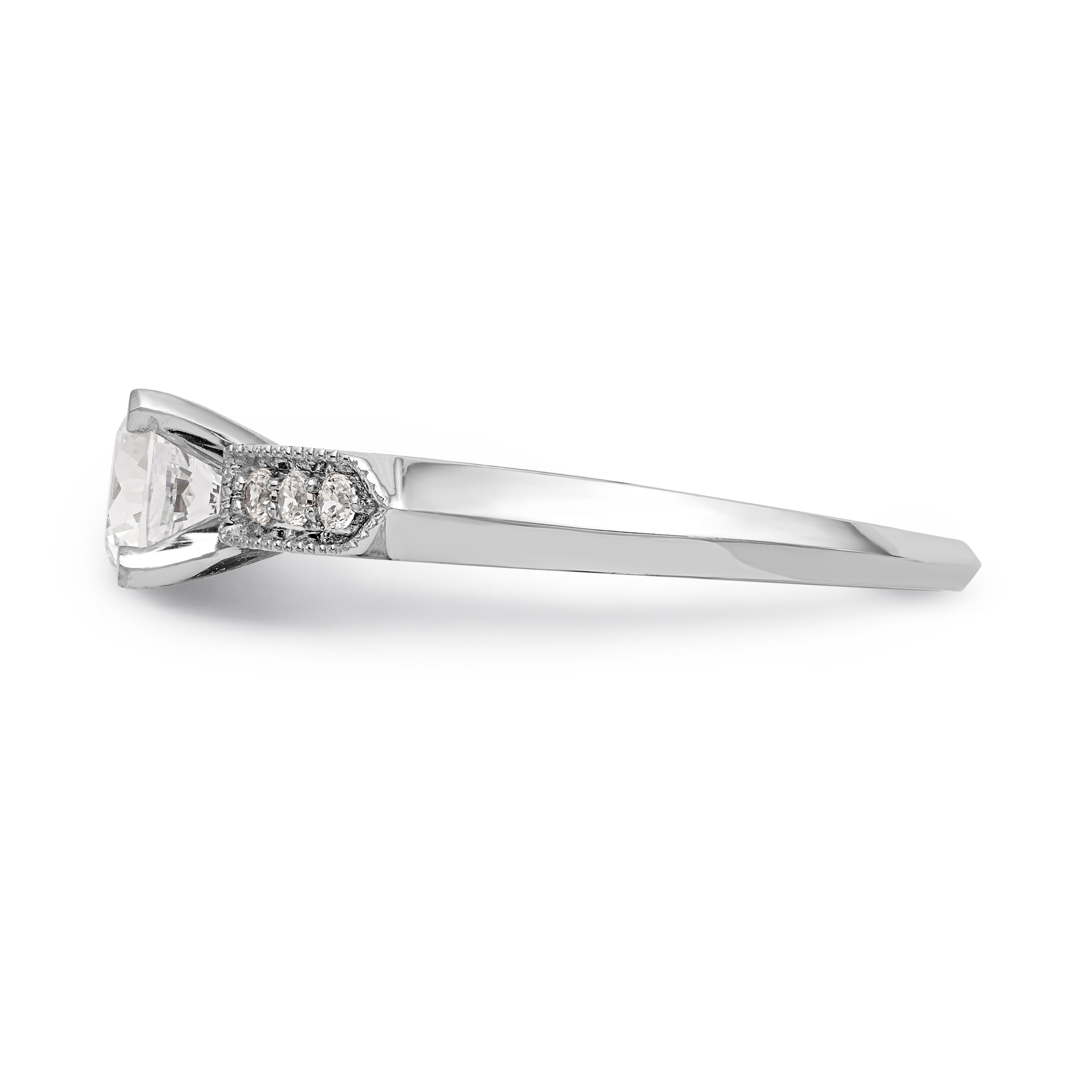 14K Weißgold Diamant-Verlobungsring mit Krappenfassung