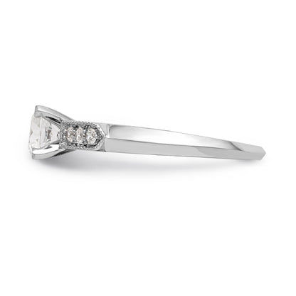 14K Weißgold Diamant-Verlobungsring mit Krappenfassung