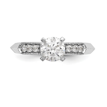 14K Weißgold Diamant-Verlobungsring mit Krappenfassung