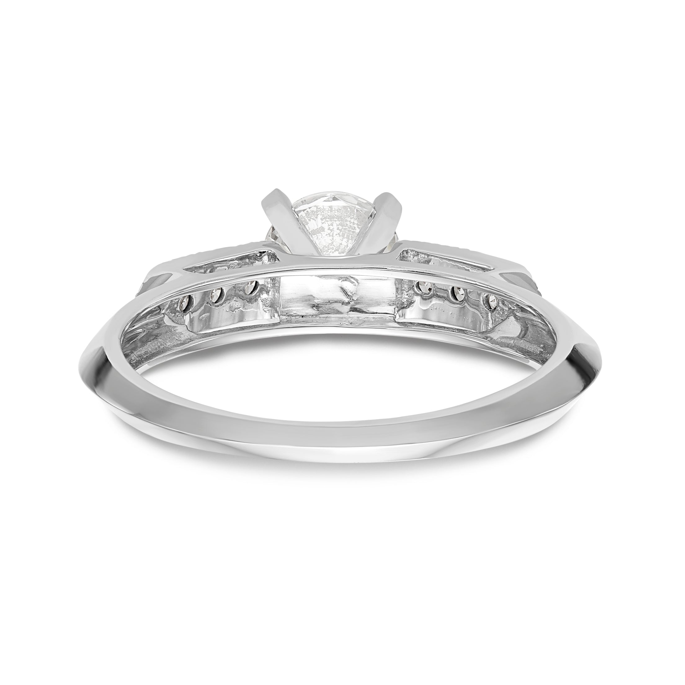 14K Weißgold Diamant-Verlobungsring mit Krappenfassung