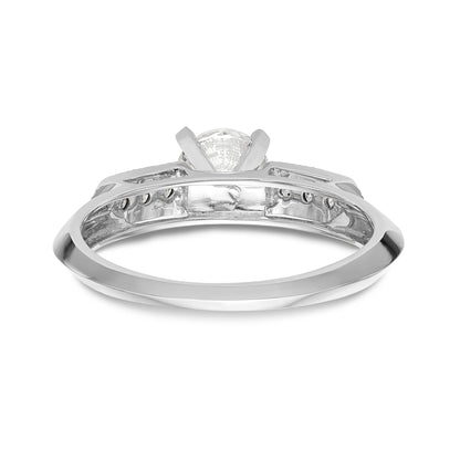 14K Weißgold Diamant-Verlobungsring mit Krappenfassung