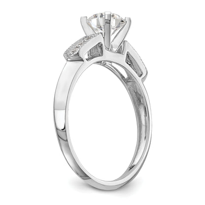 14K Weißgold Diamant-Verlobungsring mit Krappenfassung
