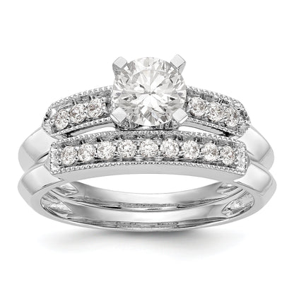 14K Weißgold Diamant-Verlobungsring mit Krappenfassung