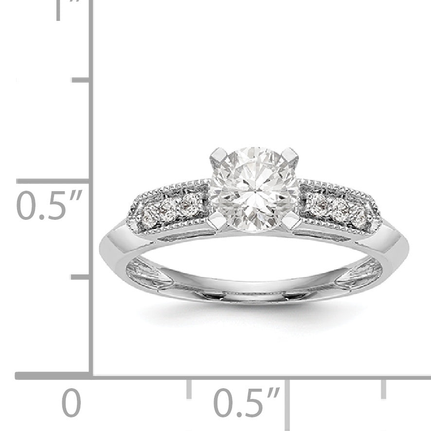 14K Weißgold Diamant-Verlobungsring mit Krappenfassung