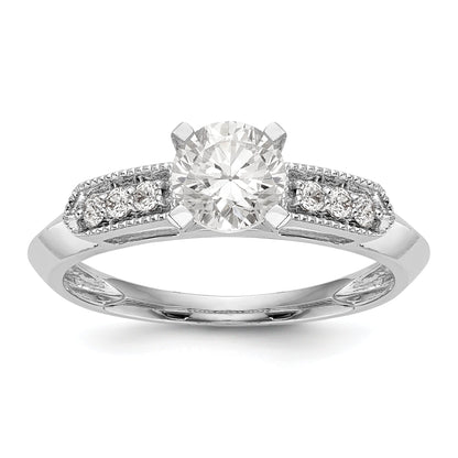 14K Weißgold Diamant-Verlobungsring mit Krappenfassung