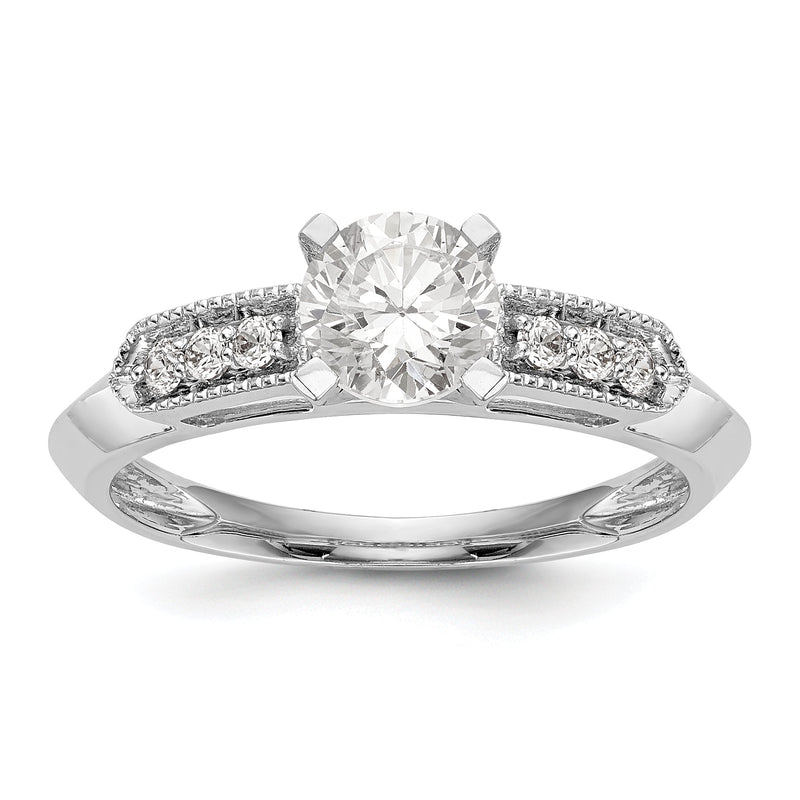 14K Weißgold Diamant-Verlobungsring mit Krappenfassung