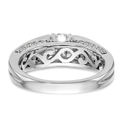 14K Weißgold Verlobungsring mit Krappenfassung und simulierten Diamanten
