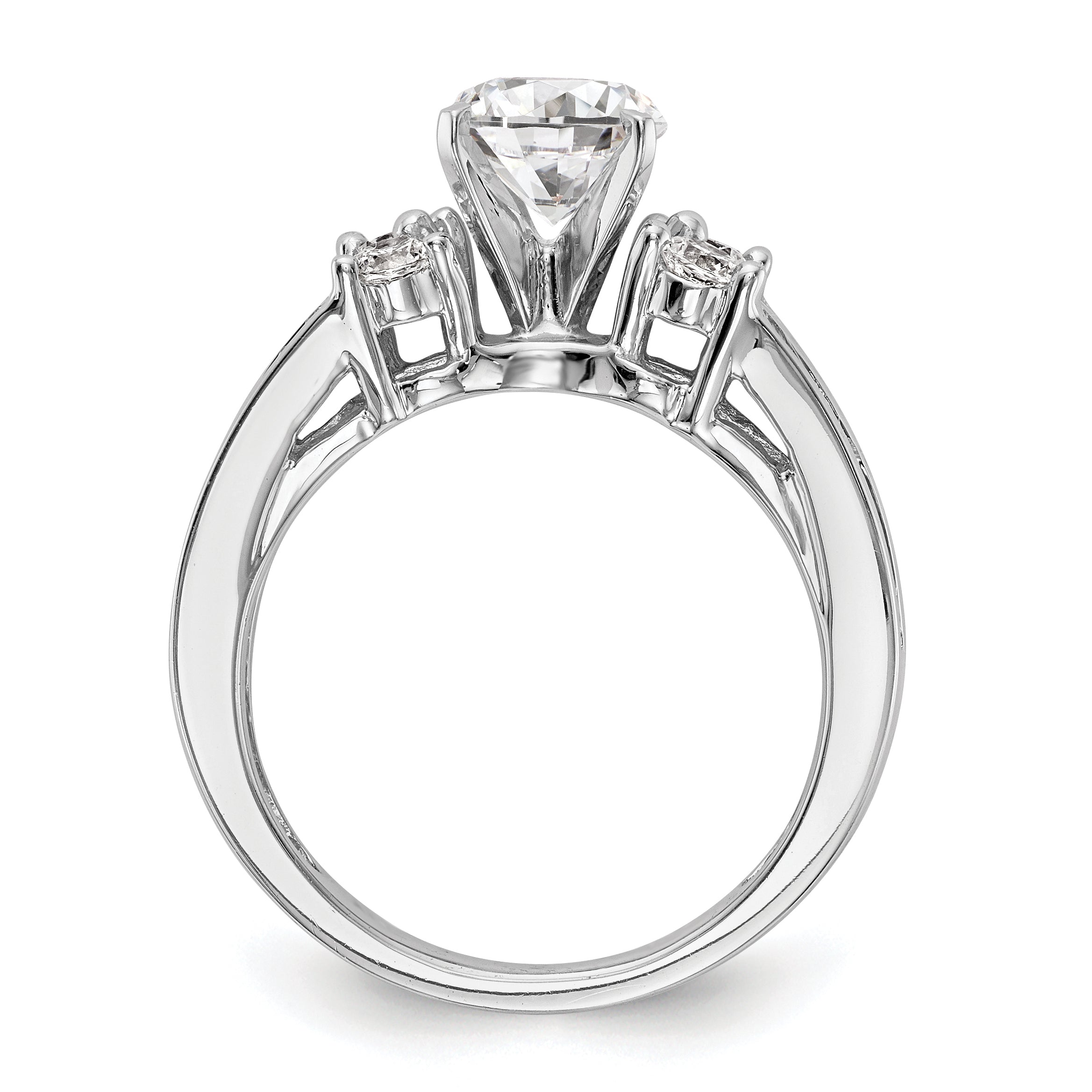 14K Weißgold Verlobungsring mit simulierten Diamanten