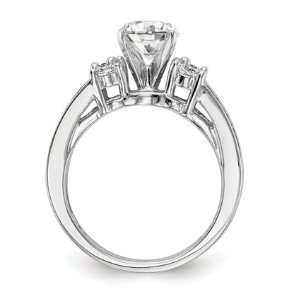 14K Weißgold Verlobungsring mit simulierten Diamanten