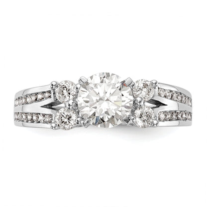 14K Weißgold Verlobungsring mit simulierten Diamanten