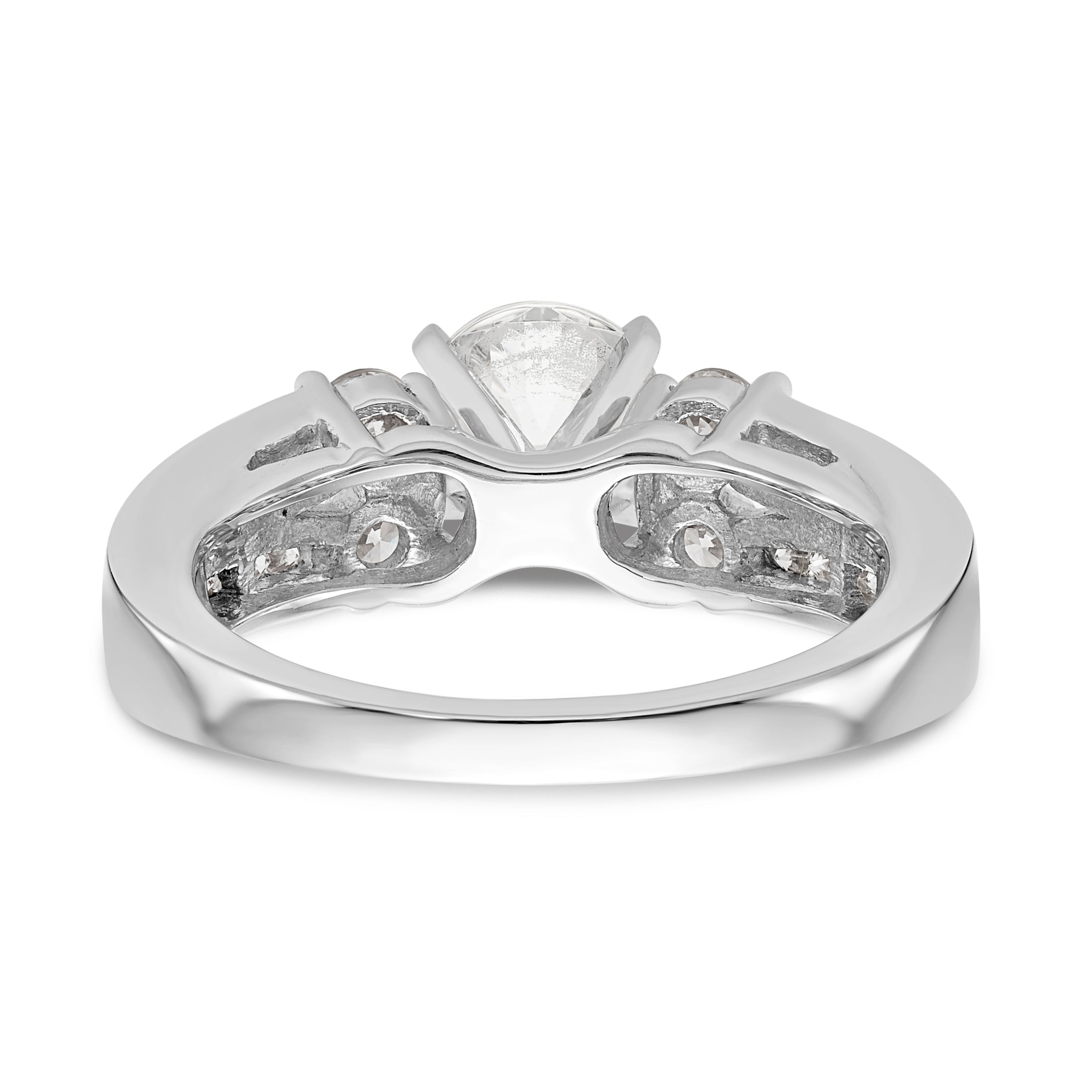 14K Weißgold Verlobungsring mit simulierten Diamanten