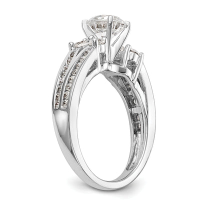 14K Weißgold Verlobungsring mit simulierten Diamanten
