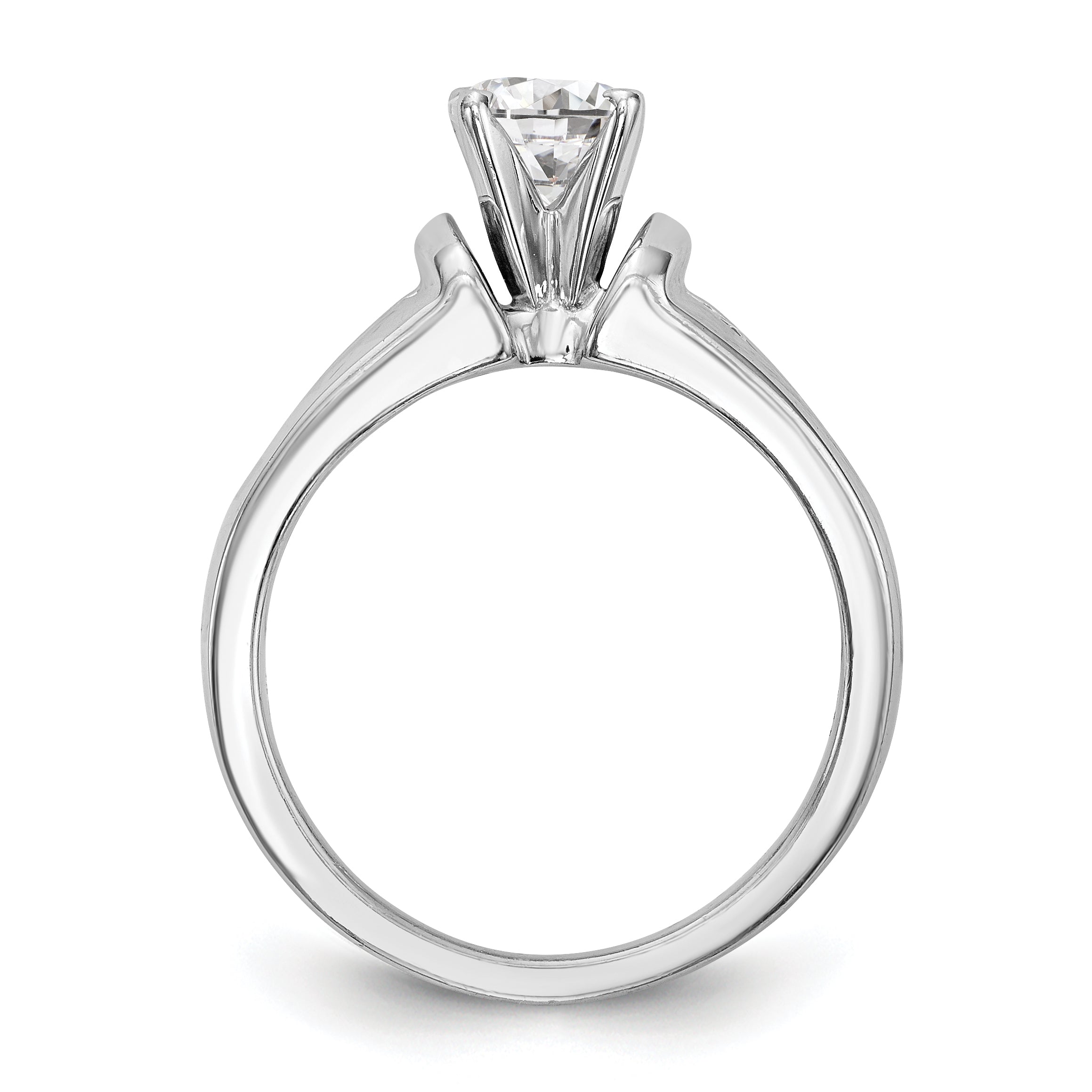 14K Weißgold Diamant-Verlobungsring mit Krappenfassung