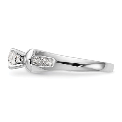 14K Weißgold Diamant-Verlobungsring mit Krappenfassung