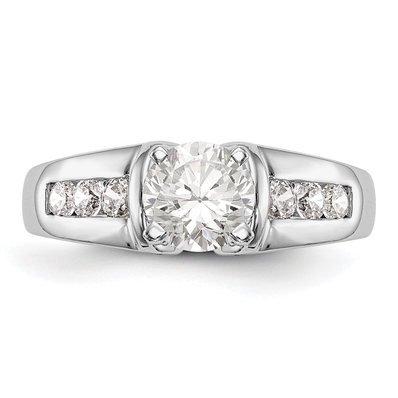 14K Weißgold Diamant-Verlobungsring mit Krappenfassung