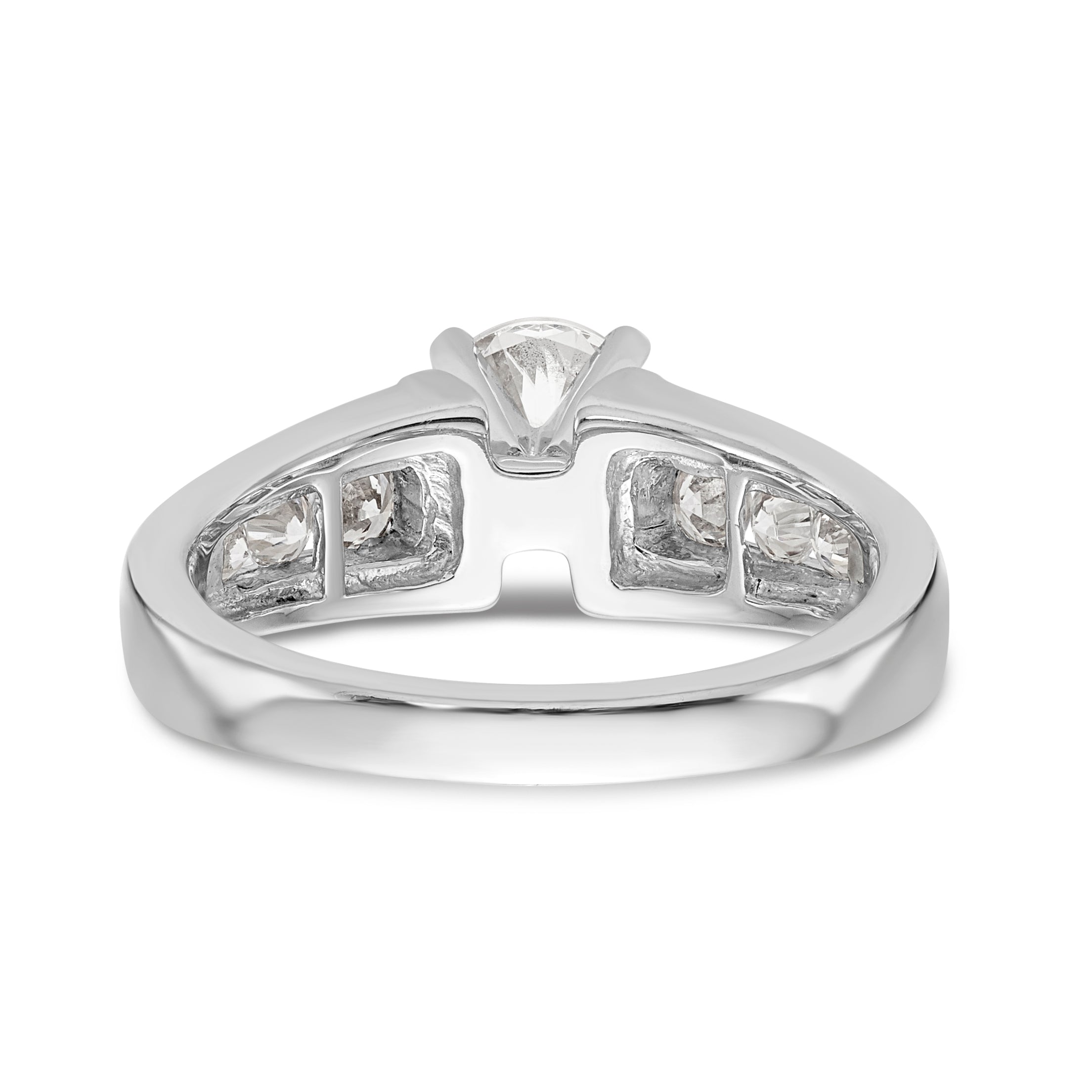 14K Weißgold Diamant-Verlobungsring mit Krappenfassung