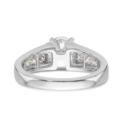 14K Weißgold Diamant-Verlobungsring mit Krappenfassung
