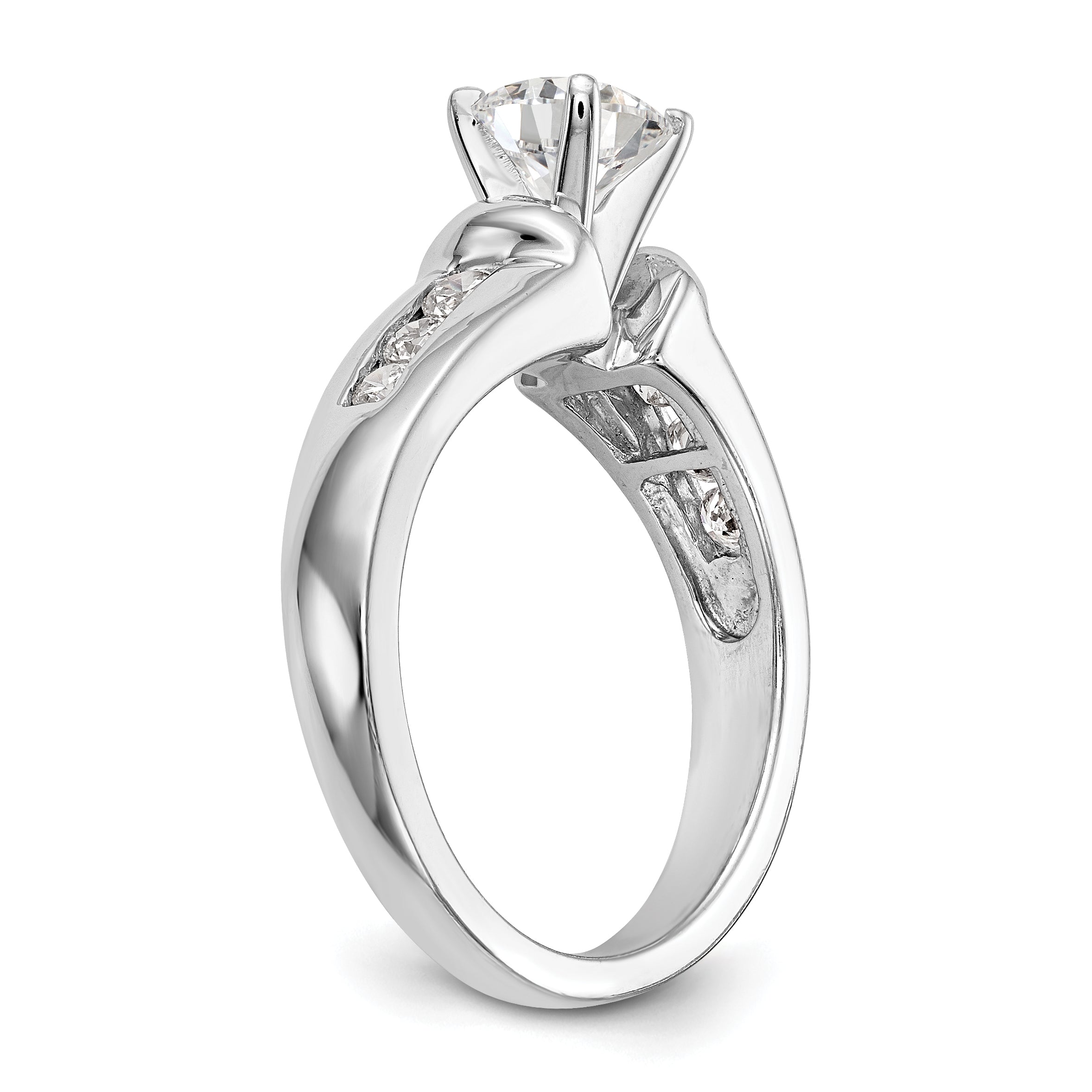 14K Weißgold Diamant-Verlobungsring mit Krappenfassung