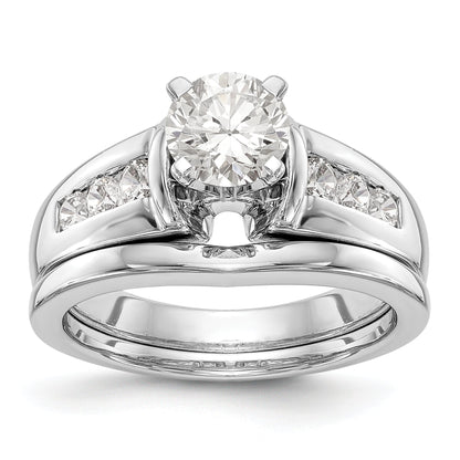 14K Weißgold Diamant-Verlobungsring mit Krappenfassung