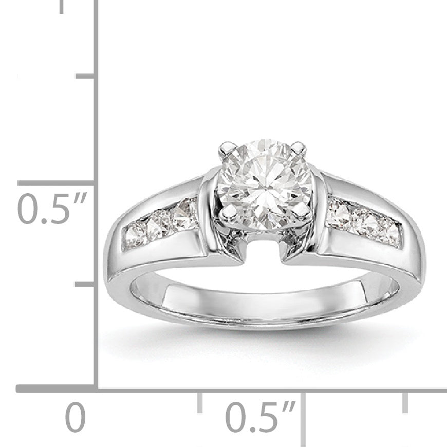 14K Weißgold Diamant-Verlobungsring mit Krappenfassung
