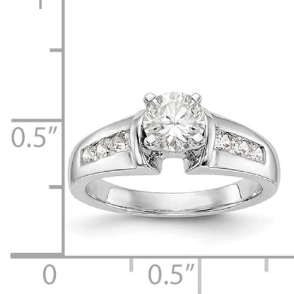 14K Weißgold Diamant-Verlobungsring mit Krappenfassung