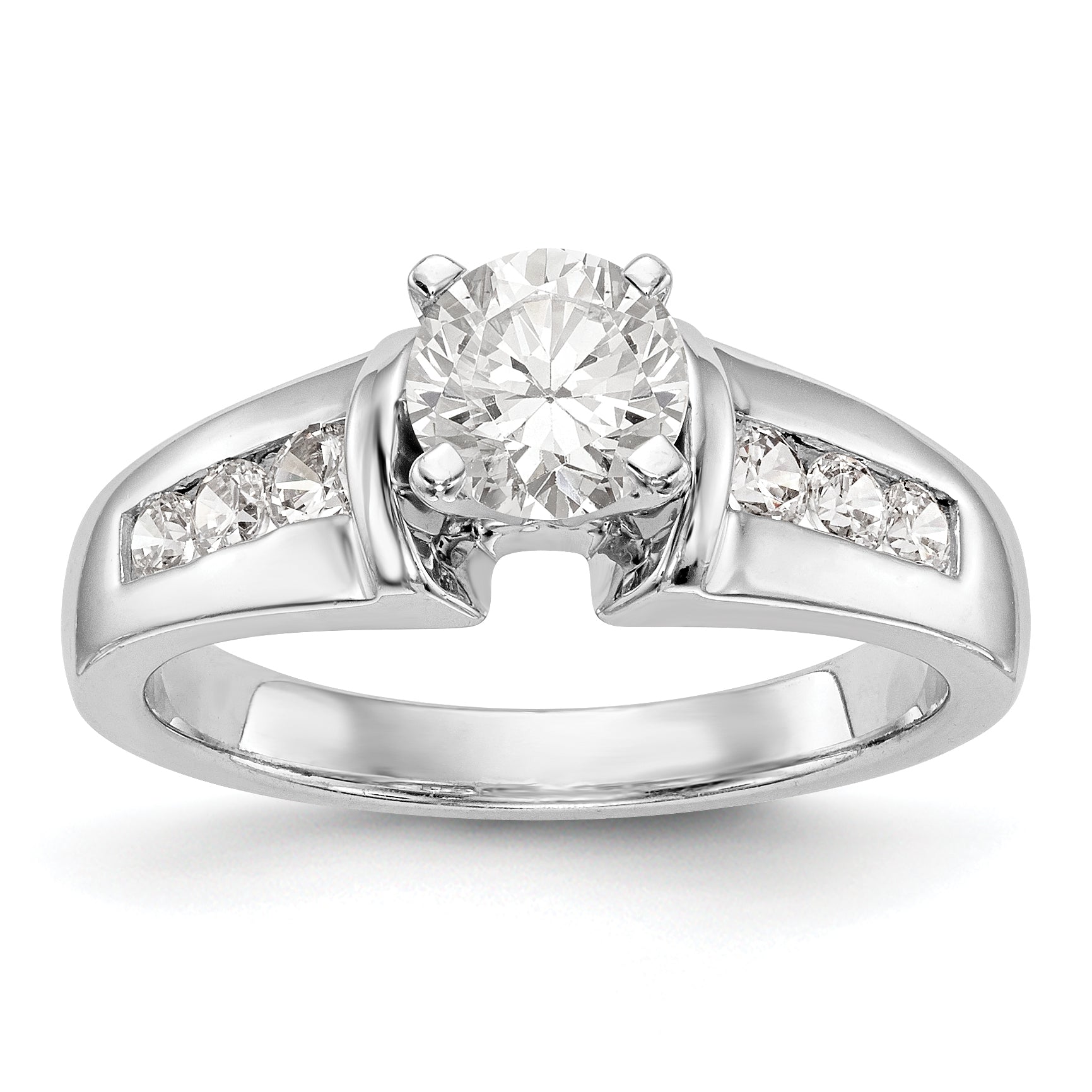 14K Weißgold Diamant-Verlobungsring mit Krappenfassung