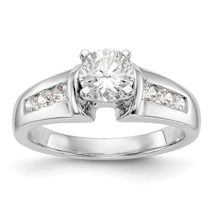 14K Weißgold Diamant-Verlobungsring mit Krappenfassung