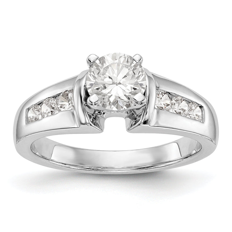 14K Weißgold Diamant-Verlobungsring mit Krappenfassung