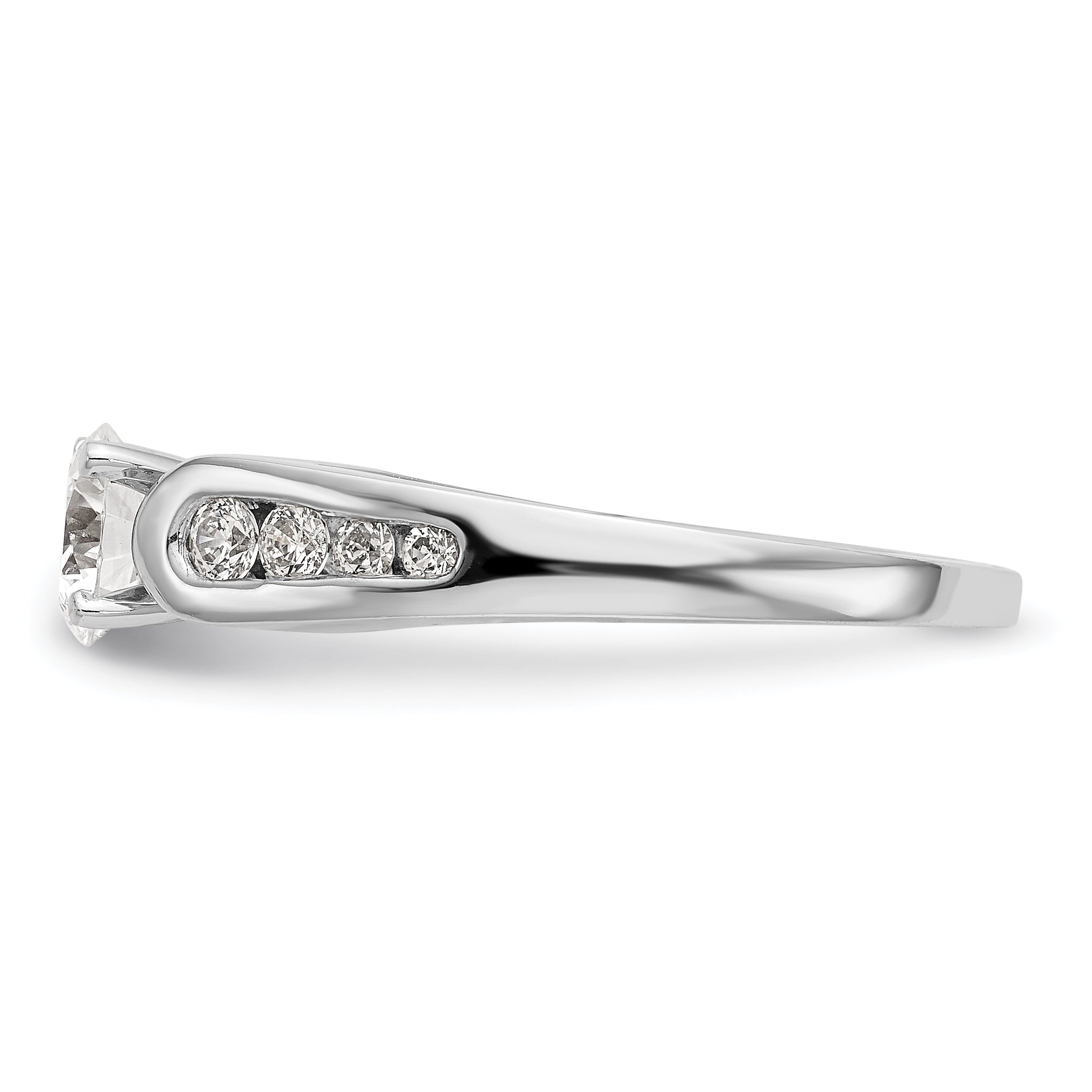 14K Weißgold Diamant-Verlobungsring mit Krappenfassung