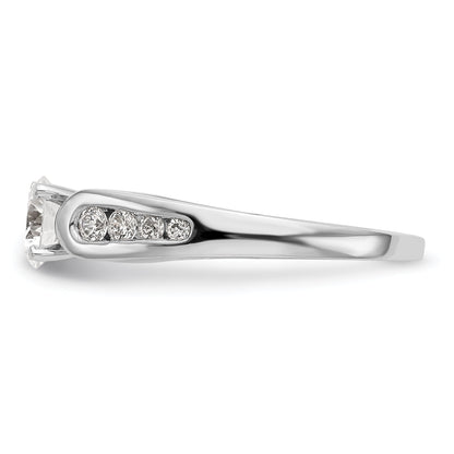 14K Weißgold Diamant-Verlobungsring mit Krappenfassung