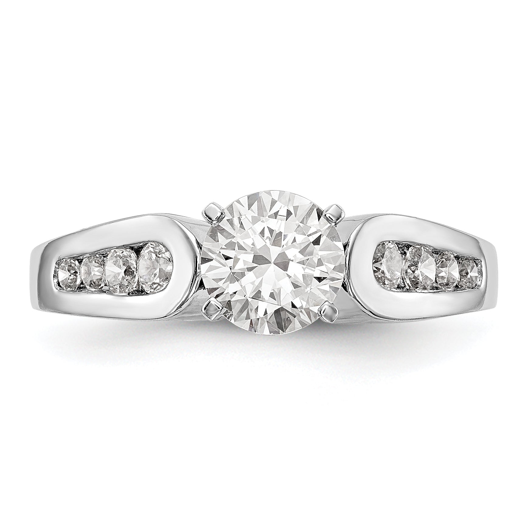 14K Weißgold Diamant-Verlobungsring mit Krappenfassung