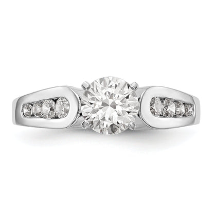 14K Weißgold Diamant-Verlobungsring mit Krappenfassung