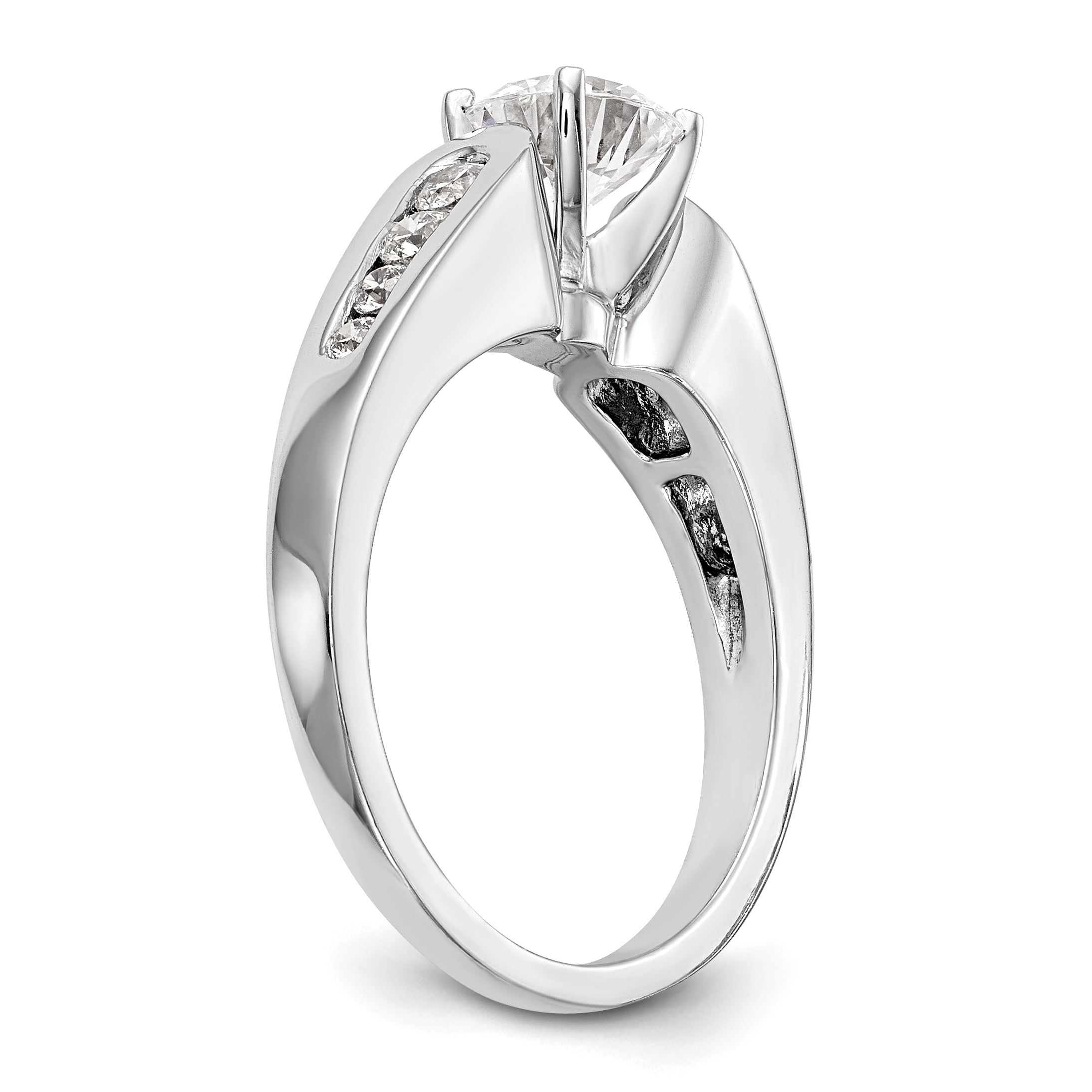 14K Weißgold Diamant-Verlobungsring mit Krappenfassung