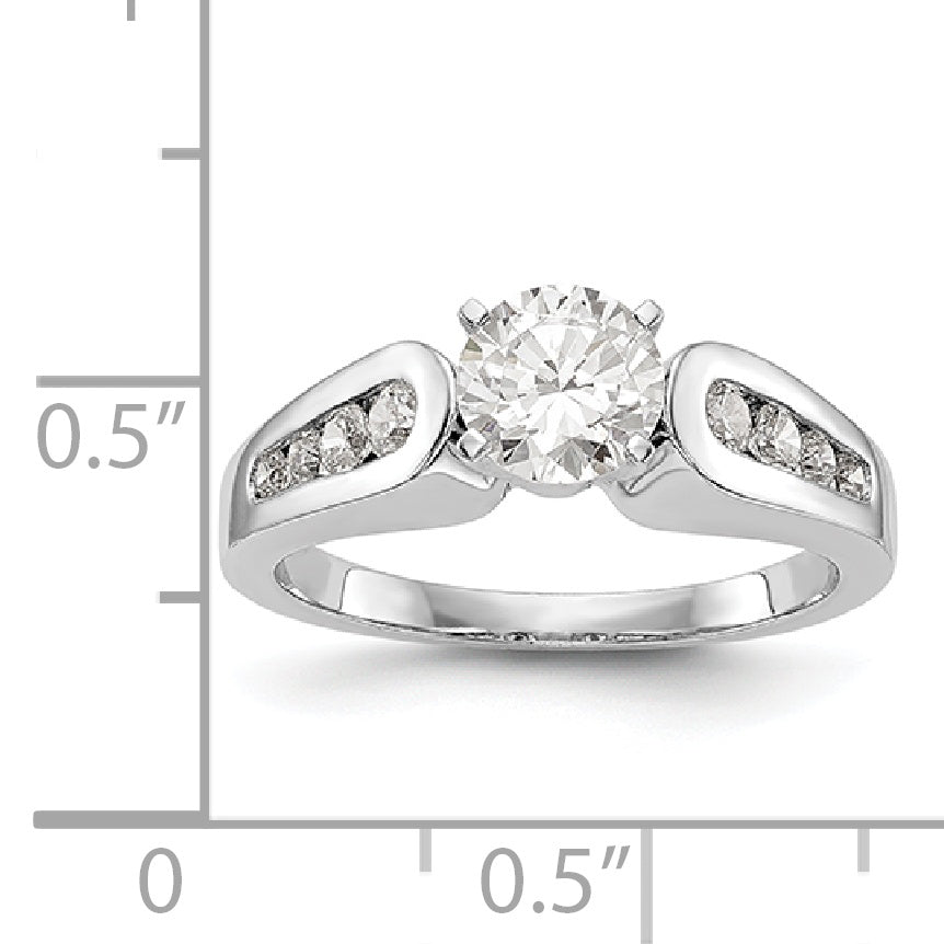 14K Weißgold Diamant-Verlobungsring mit Krappenfassung