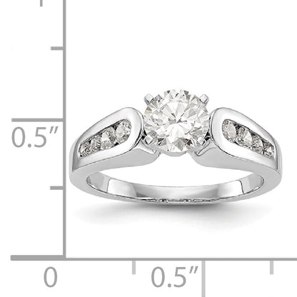 14K Weißgold Diamant-Verlobungsring mit Krappenfassung