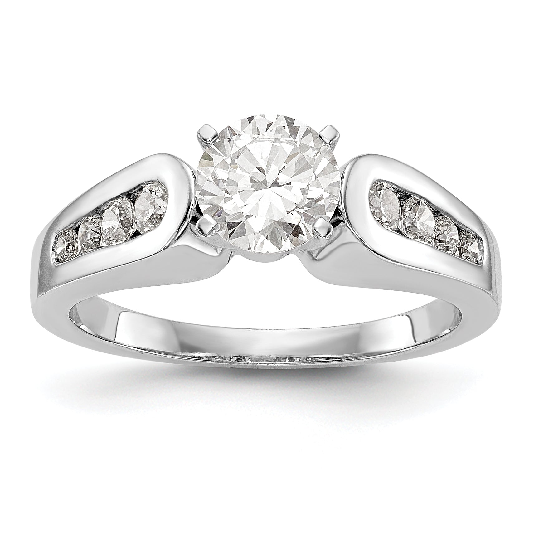 14K Weißgold Diamant-Verlobungsring mit Krappenfassung