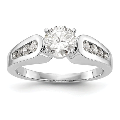 14K Weißgold Diamant-Verlobungsring mit Krappenfassung