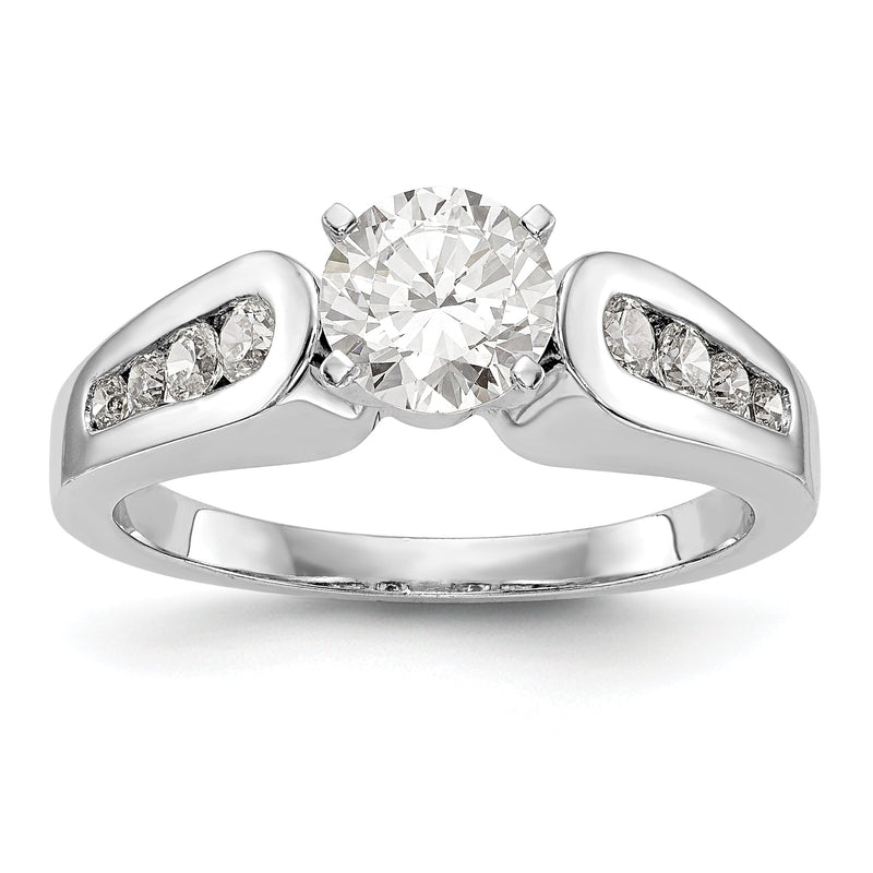 14K Weißgold Diamant-Verlobungsring mit Krappenfassung