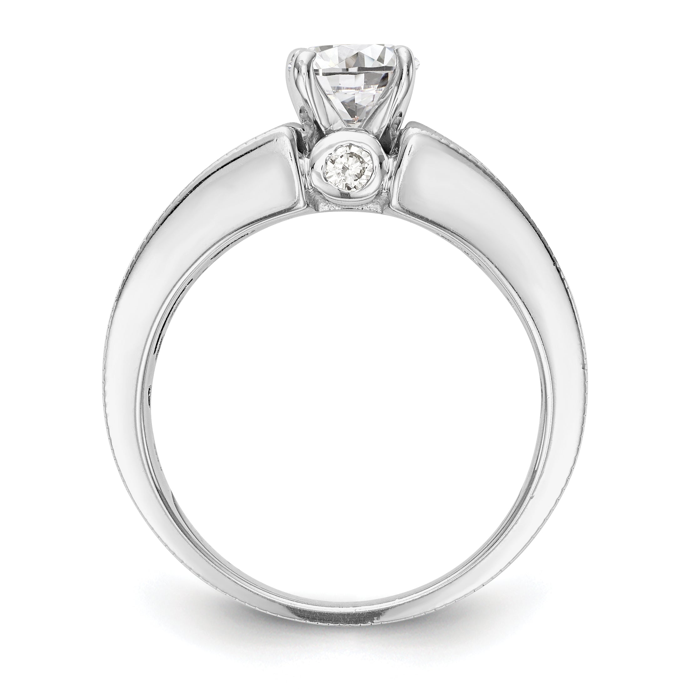 14K Weißgold Diamant-Verlobungsring mit Krappenfassung