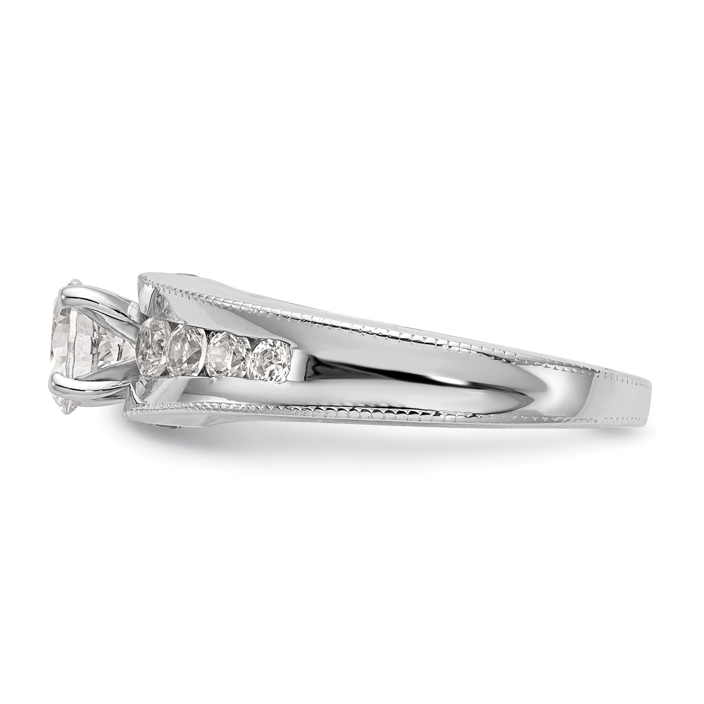 14K Weißgold Diamant-Verlobungsring mit Krappenfassung