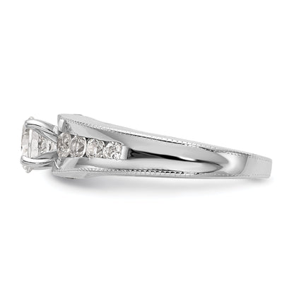 14K Weißgold Diamant-Verlobungsring mit Krappenfassung